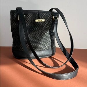 Liz Claiborne Black Woven Shoulder Bag, vintage